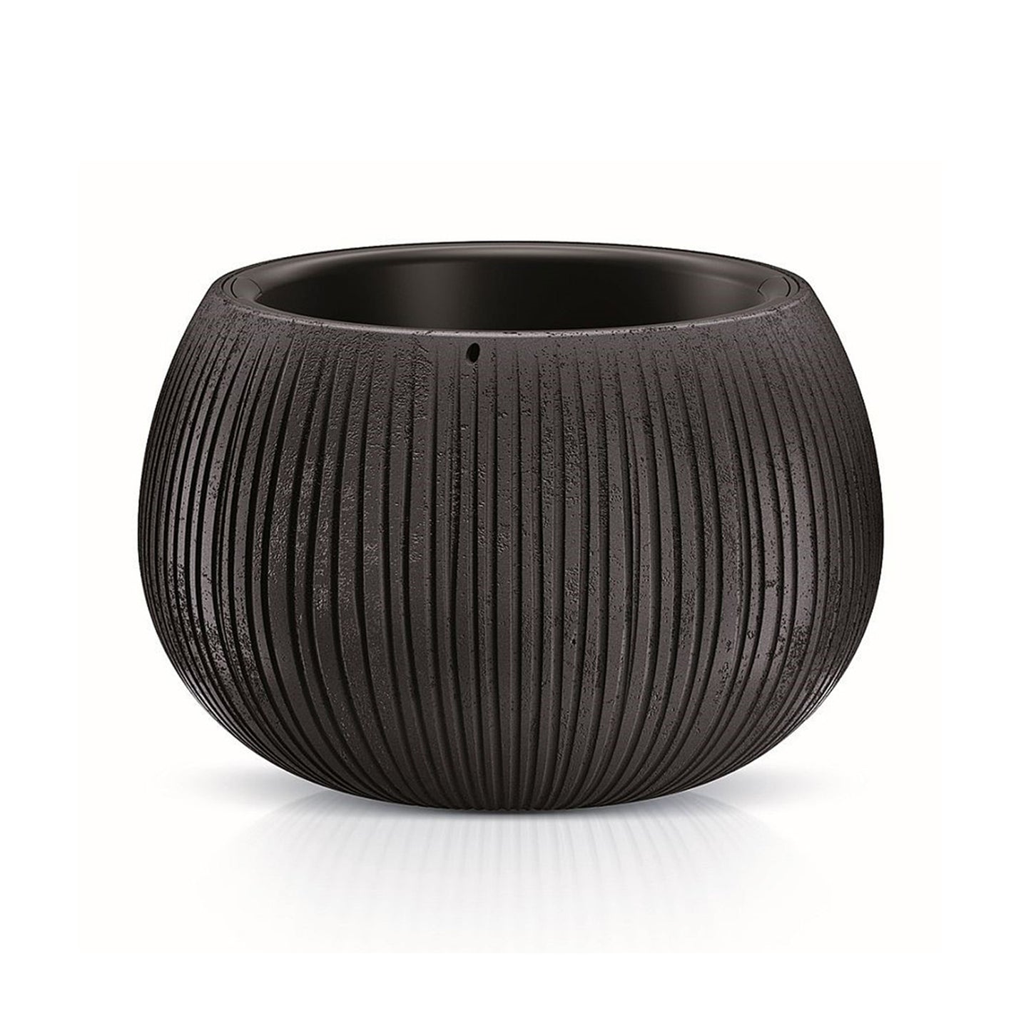 Prosperplast Beton Bowl De Plástico Con Depósito En Color Cemento Negro, 11 (alto) X 14,4 (ancho) X 14,4 (profundo) Cms_0