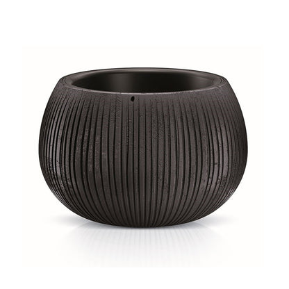 2x Prosperplast Beton Bowl De Plástico Con Depósito En Color Cemento Negro, 11 (alto) X 14,4 (ancho) X 14,4 (profundo) Cms_2