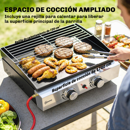 Outsunny Barbacoa De Gas Bbq Gas Con 2 Quemadores 5 Kw_4
