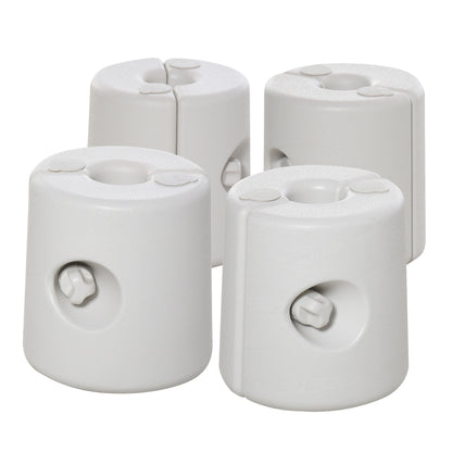 Outsunny Juego De 4 Pesos Para Carpas Rellenables De Agua Ø22/24x25 Cm Blanco_0