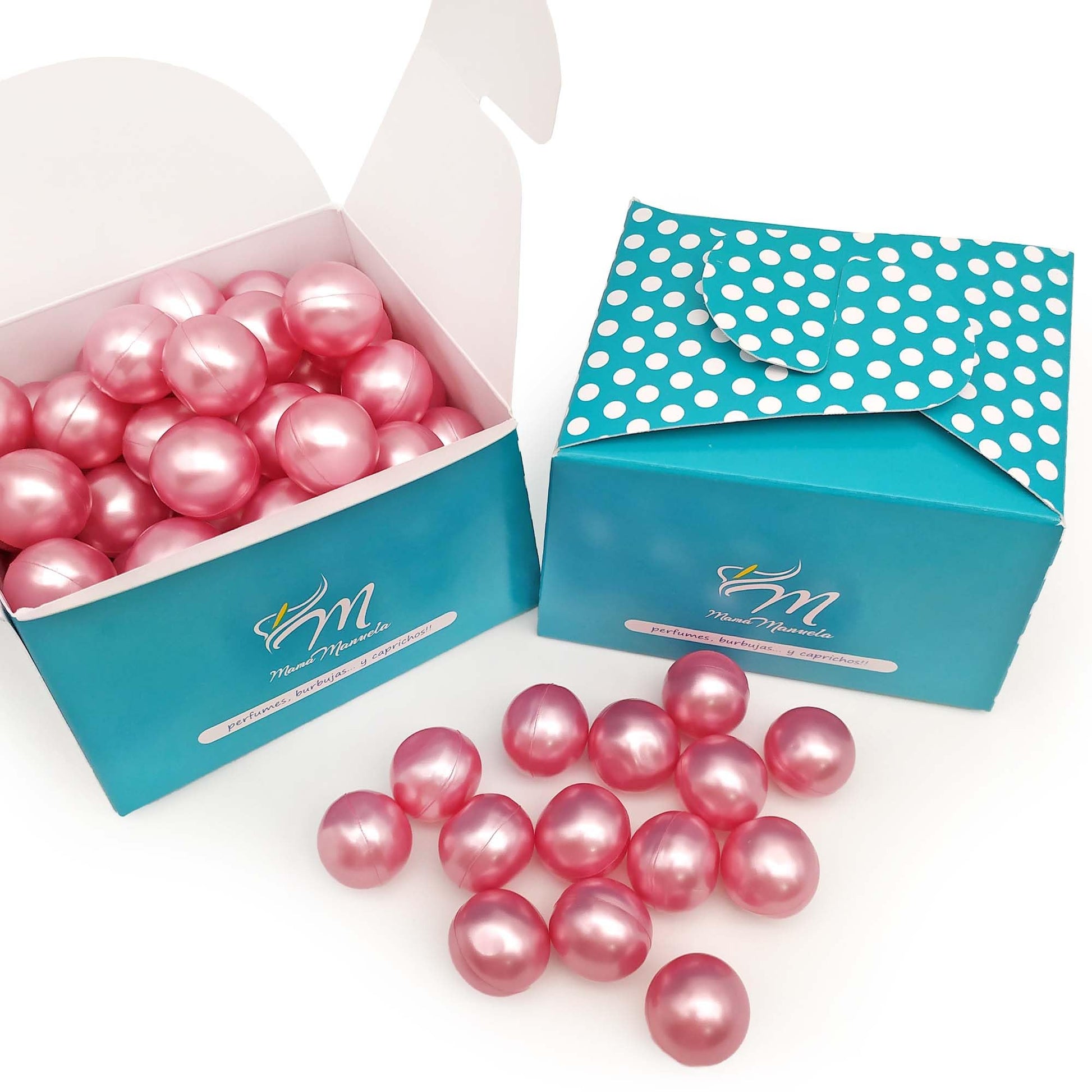 Pack 40 Perlas De Baño Aromatizada En Forma De Bola - Con Aceite De Soja - Hidratante Y Aromática - Aroma Rosas_0