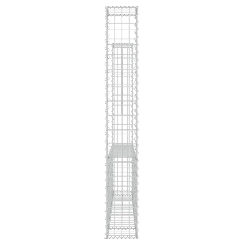 Cesta De Gaviones Forma De U 2 Postes De Hierro 140x20x150 Cm / Vetonek_0