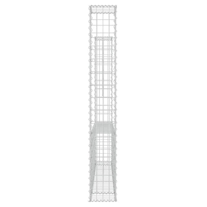 Cesta De Gaviones Forma De U 2 Postes De Hierro 140x20x150 Cm / Vetonek_0