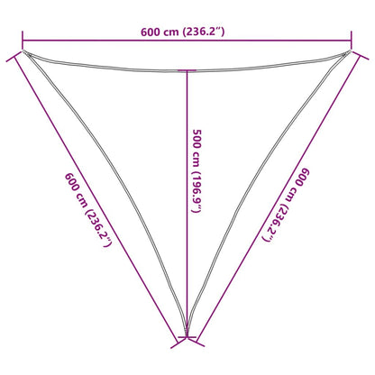 Vidaxl Toldo De Vela Poliéster Oxford 100% Gris Claro 6x6x6 M_2