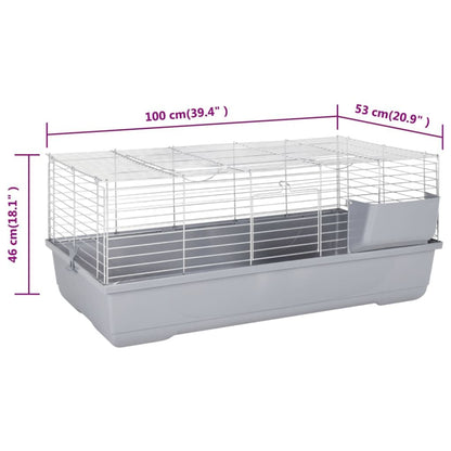 Vidaxl Jaula De Animales Pequeños Polipropileno Metal Gris 100x53x46cm_2