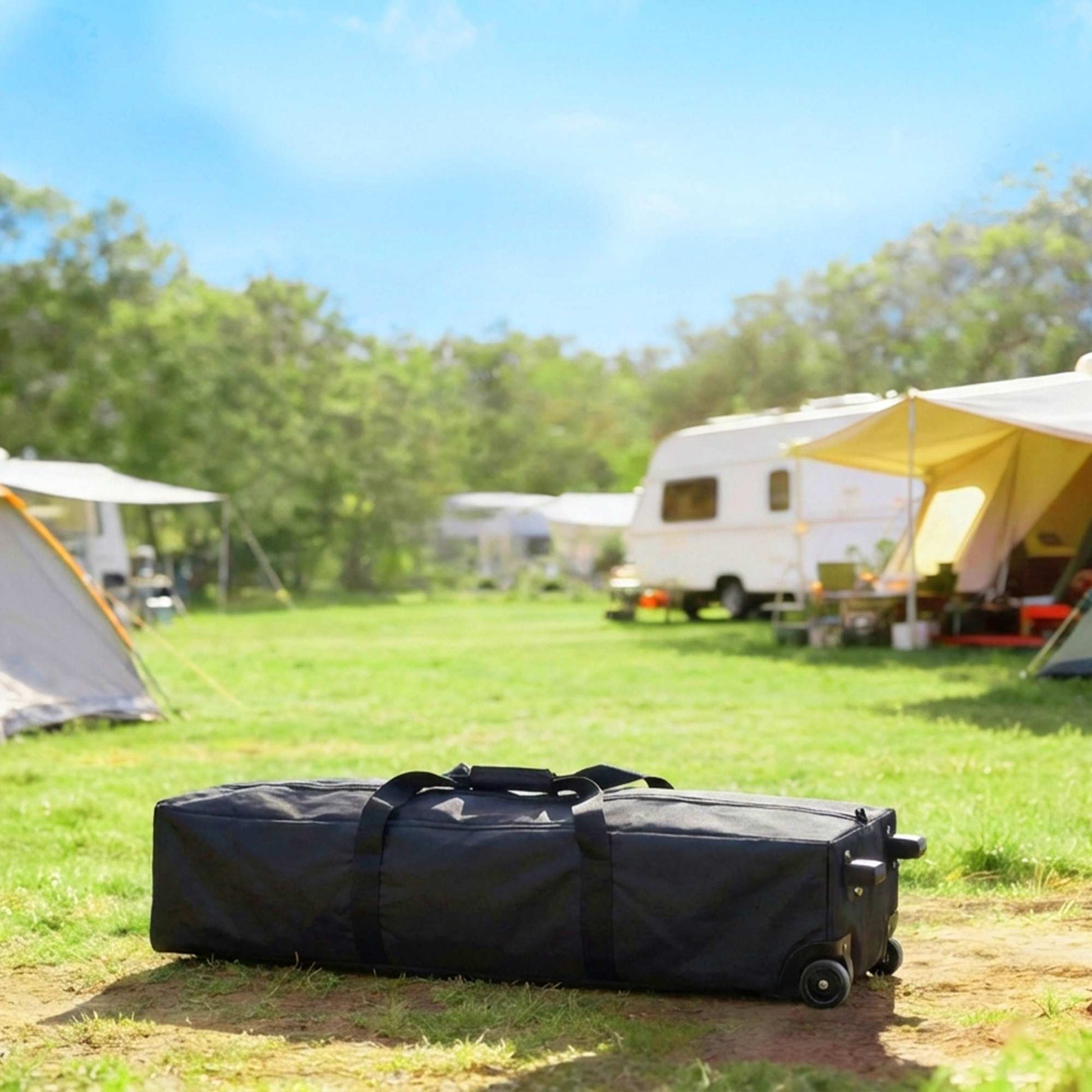 Outsunny Carpa Plegable 6x3 M Pop-up Con Bloqueo Central Altura Ajustable Plata_3