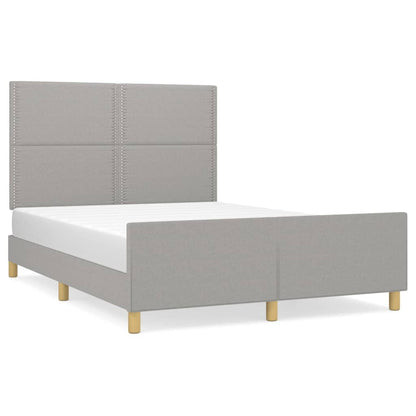 Estructura De Cama Con Cabecero De Tela Gris Claro 140x200 Cm / Vetonek_3