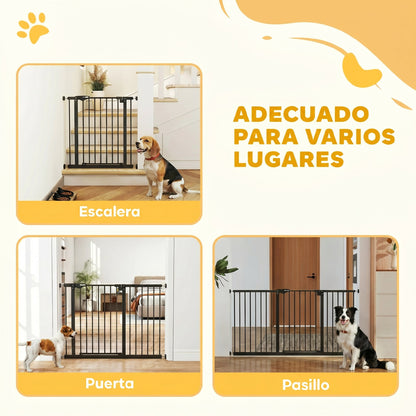 Pawhut Barrera De Seguridad Extensible Para Puertas 74-147,5x76,2 Cm Negro_3