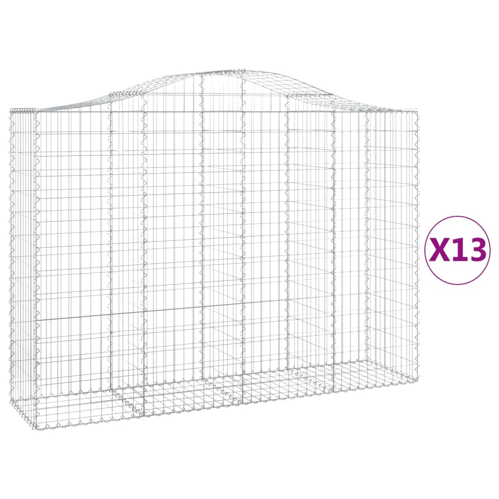 Cestas Gaviones 13 Uds Forma De Arco Hierro 200x50x140/160 Cm_0