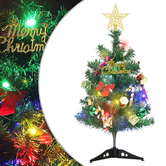 Vidaxl Mini Árbol De Navidad Artificial Con 20 Luces Led Verde 45 Cm_0