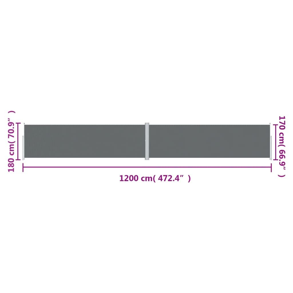 Vidaxl Toldo Lateral Retráctil Antracita 180x1200 Cm_2