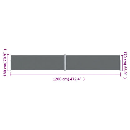 Vidaxl Toldo Lateral Retráctil Antracita 180x1200 Cm_2