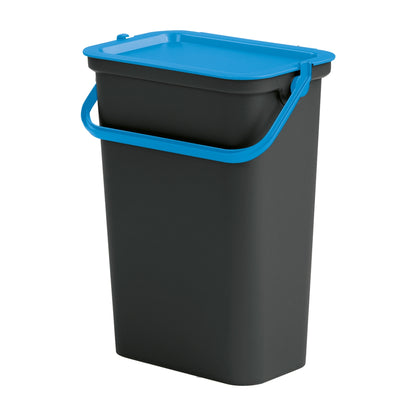 Papelera moda 10l Con Asa (cubo Negro-tapa Sapphir)