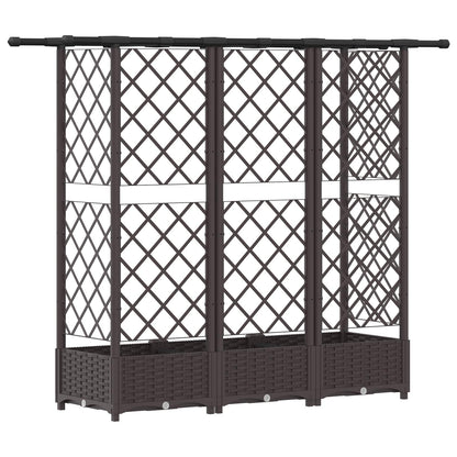 Cama Elevada Con Trellis Y Techo Marrón 164 X 40 X 121 Cm Pp_4