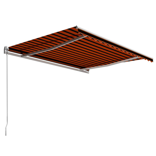 Toldo Manual Retráctil Naranja Y Marrón 400x300 Cm_0