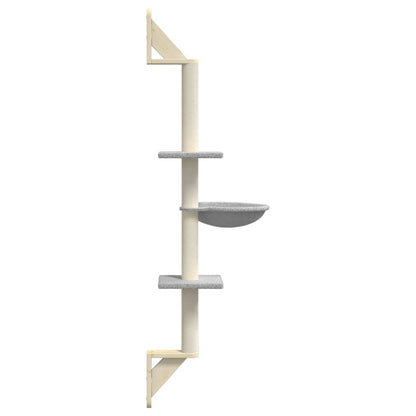 Árbol Rascador Para Gatos De Pared Gris Claro 142,5 Cm_4