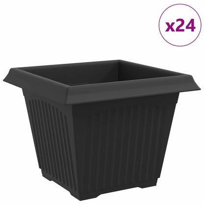 Maceta Cuadrada Para Flores 24 Pcs Negro 28,5 X 28,5 X 22 Cm_0