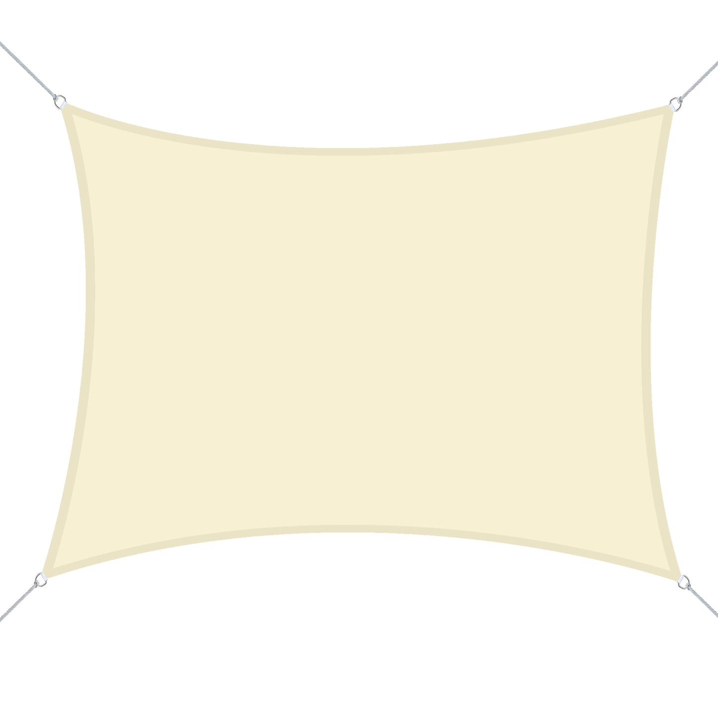 Outsunny Toldo Vela Rectángulo 4x6m Vela De Sombra Para Terraza Jardín Camping Protección Uv Poliéster Color Crema_0