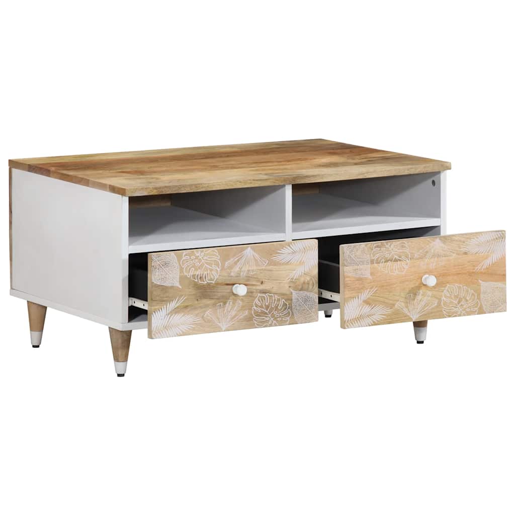 Mesa De Centro De Madera Maciza Mango 80x54x40 Cm_1