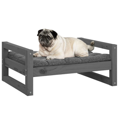 Vidaxl Cama Para Perros Madera Maciza De Pino Gris 65,5x50,5x28 Cm_3
