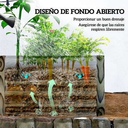 Outsunny Jardinera Exterior Grande De Acero Galvanizado Con Base Abierta Natural_5