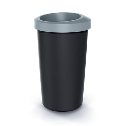 Cubo De Reciclaje 45l Keden En Plástico Con Práctica Tapa Abierta Color Gris._0