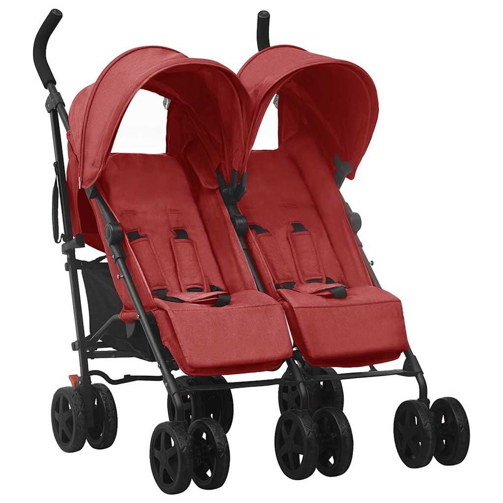 Vidaxl Carrito Para Gemelos De Acero Rojo_0