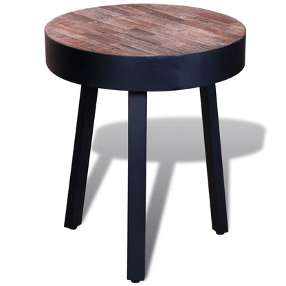 Mesita Redonda De Madera De Teca Reciclada_0