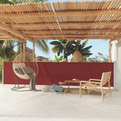 Vidaxl Toldo Lateral Retráctil De Jardín Rojo 117x600 Cm_1