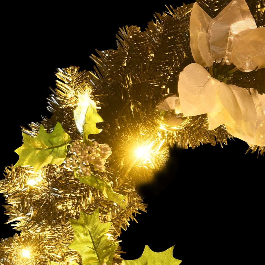 Vidaxl Corona De Navidad Con Luces Led Verde 60 Cm Pvc_4