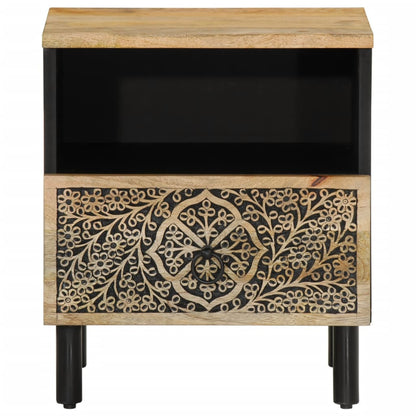 Mesita De Noche De Madera Maciza De Mango 40x33x46 Cm_3