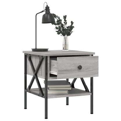 Mesita De Noche 2 Uds Madera Ingeniería Gris Sonoma 40x42x45 Cm_2