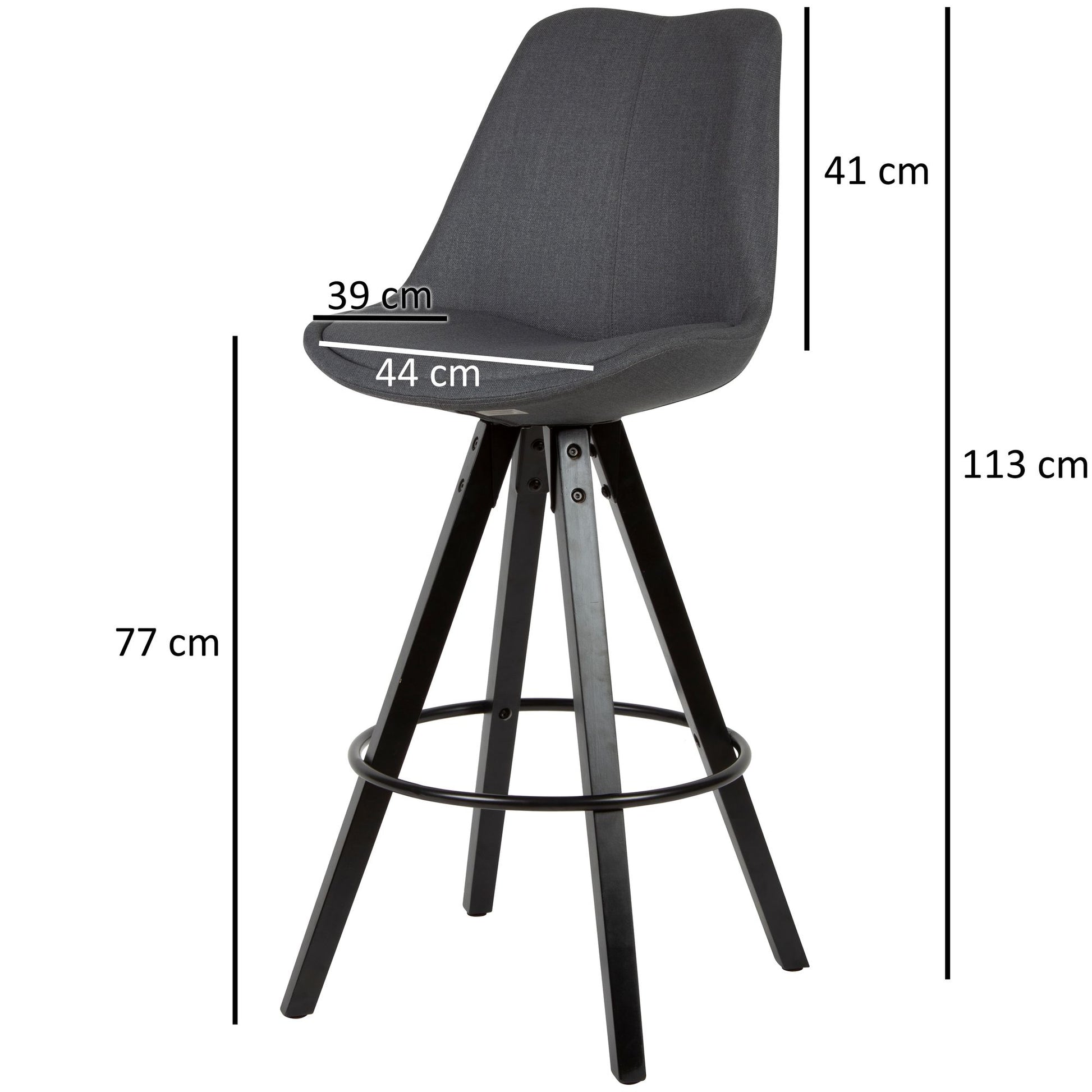 Juego De 2 Taburetes De Bar Antracita / Negro_3