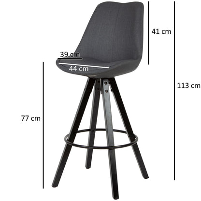 Juego De 2 Taburetes De Bar Antracita / Negro_3