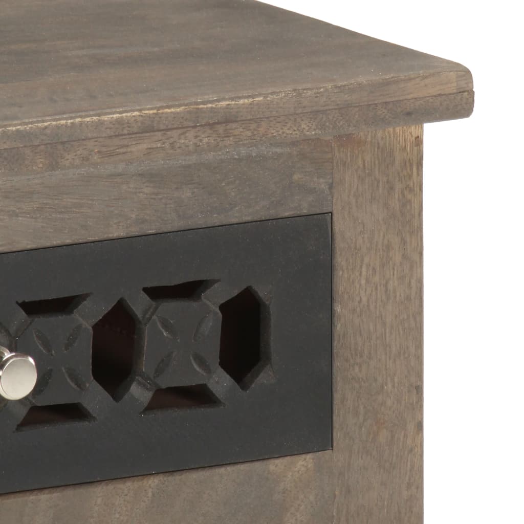 Mesita De Noche De Madera Maciza De Mango 40x30x50 Cm_3