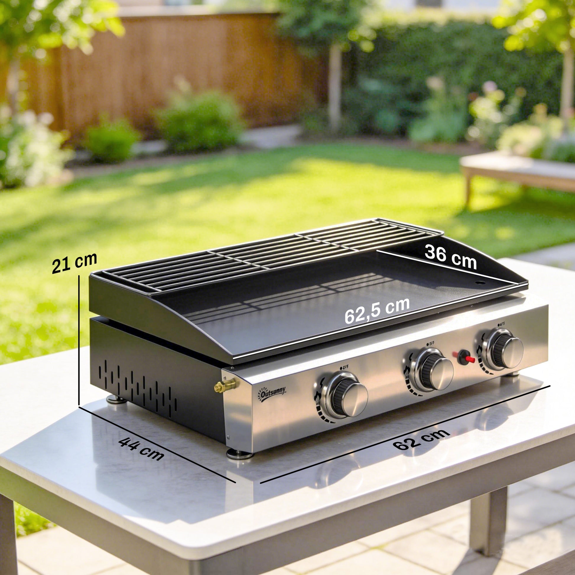 Outsunny Barbacoa De Gas Bbq Gas Con 3 Quemadores 7_2