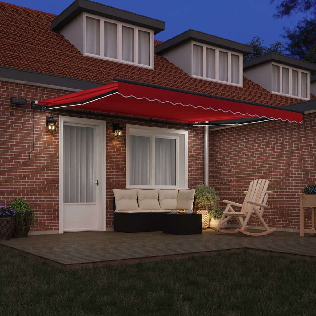 Toldo Retráctil Rojo 400 X 300 Cm Tela Y Aluminio_2
