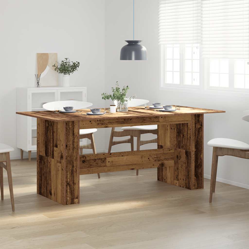 Mesa De Comedor De Aglomerado Madera Envejecida 180x90x76 Cm_1