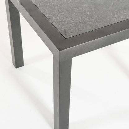 Mesa Auxiliar De Jardín, Tamaño: 50x50x45 Cm, Aluminio Reforzado Color Antracita, Tablero De Cristal Templado Estilo Cerámica_4