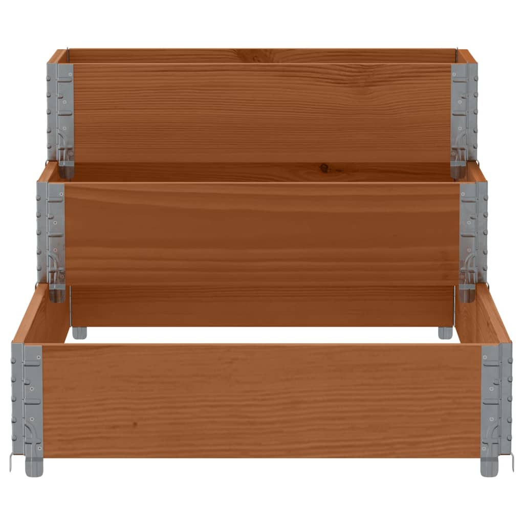 Arriate Elevado De 3 Niveles Madera Maciza Pino Marrón 120x80cm_3
