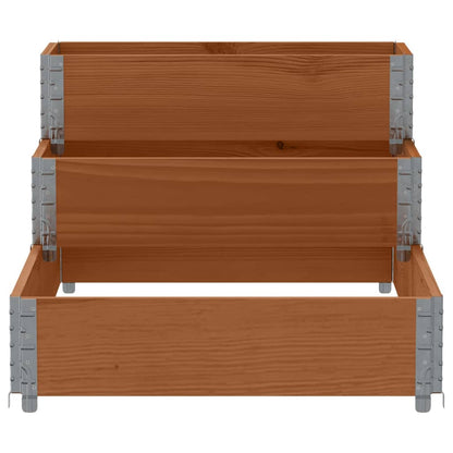 Arriate Elevado De 3 Niveles Madera Maciza Pino Marrón 120x80cm_3