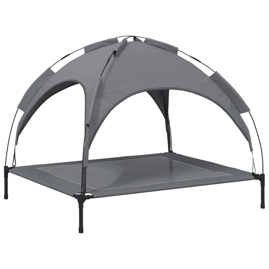 Cama Para Perros Con Dosel Antracita Tela Oxford Y Acero / Vetonek_1