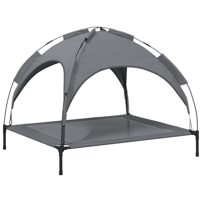 Cama Para Perros Con Dosel Antracita Tela Oxford Y Acero / Vetonek_1