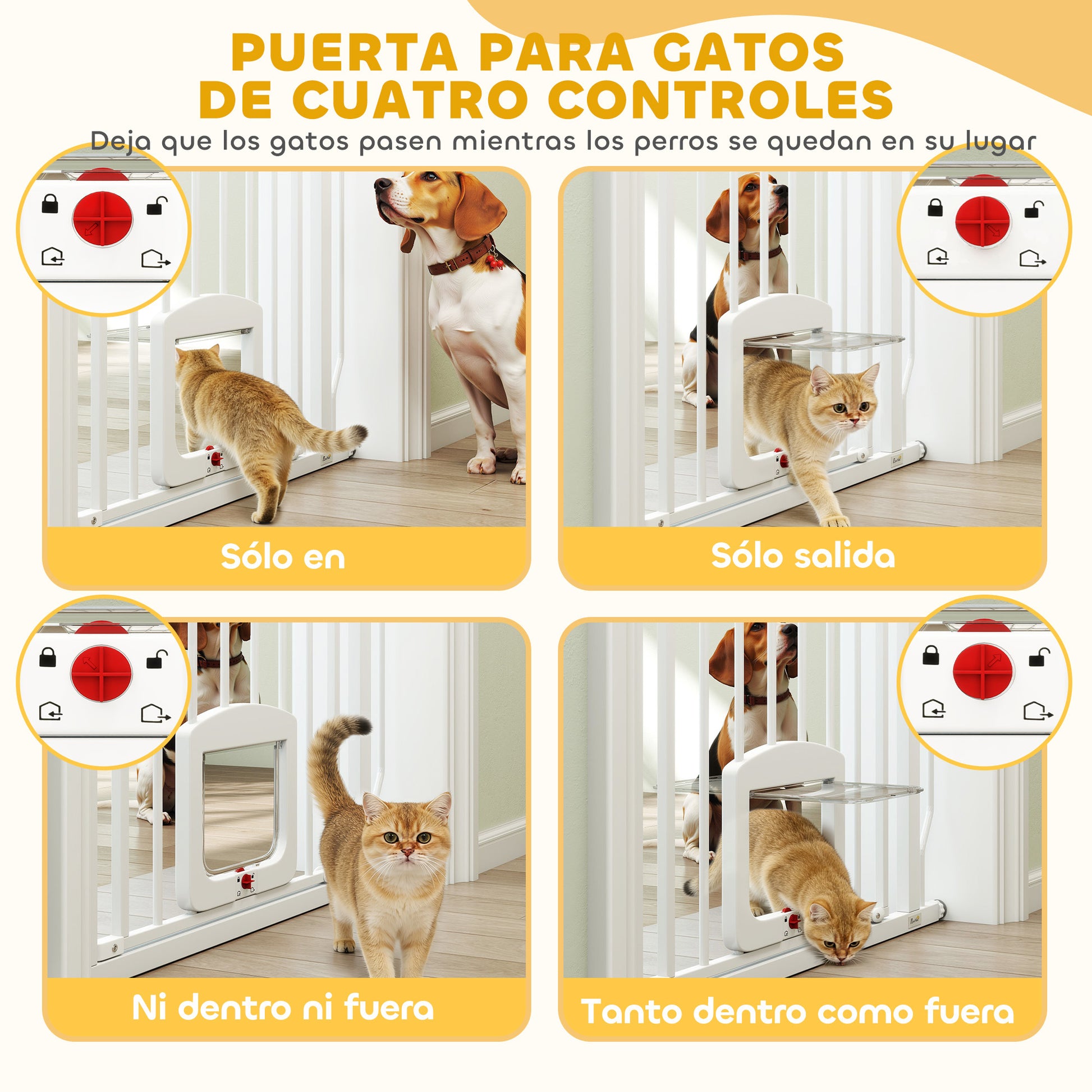 Pawhut Barrera De Seguridad Para Perros Extensible 75-85 Cm_4