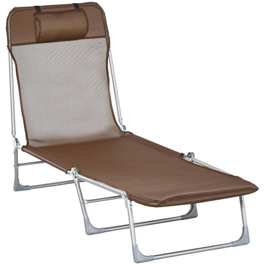 Outsunny Tumbona Plegable Y Reclinable Con Reposacabezas Y Respaldo Ajustable_0