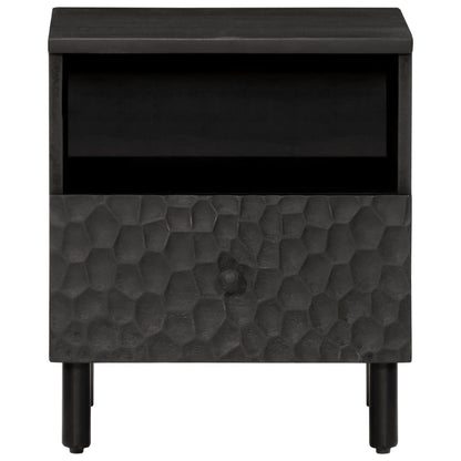 Mesitas De Noche 2 Uds Madera Maciza De Mango Negro 40x33x46 Cm_2