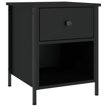 Mesitas De Noche 2 Uds Madera De Ingeniería Negro 40x42x50 Cm_1