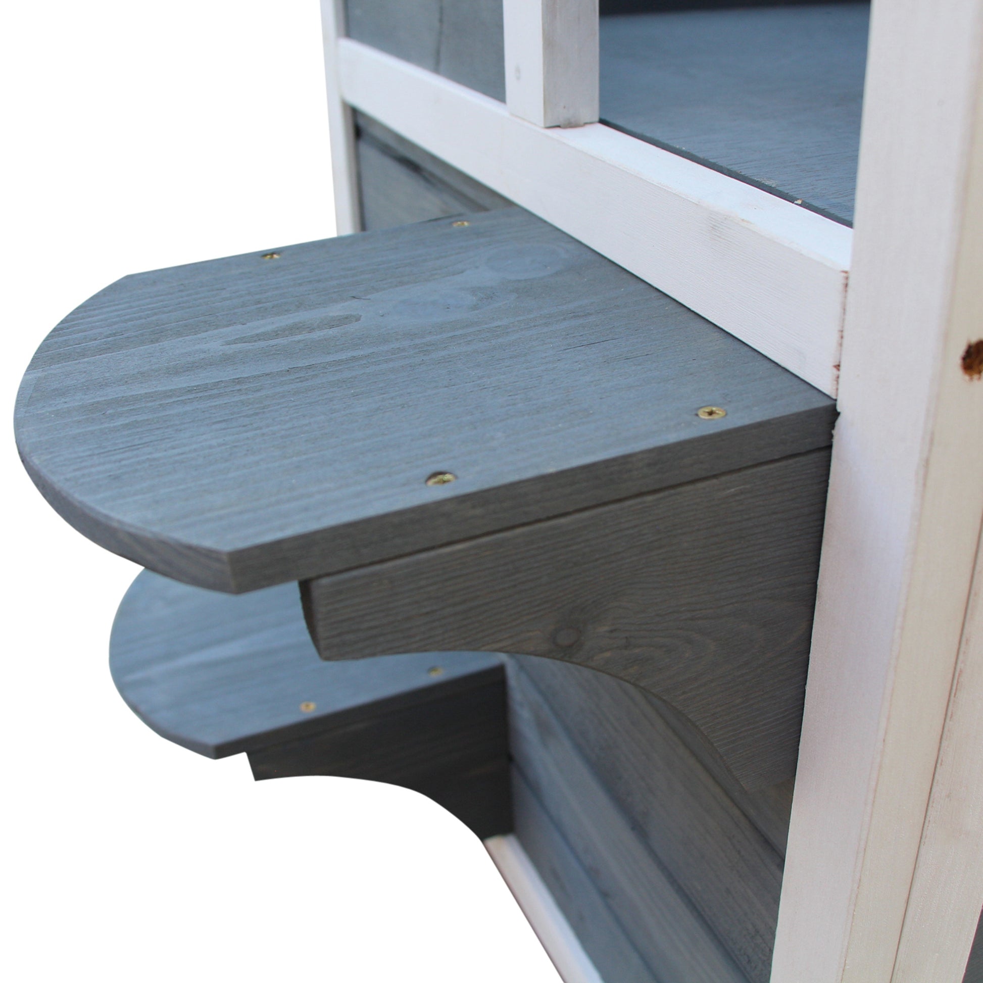 Pawhut Caseta Para Gatos De Madera Exterior Con Techo Abrible 51x51x81,3 Cm Gris_4