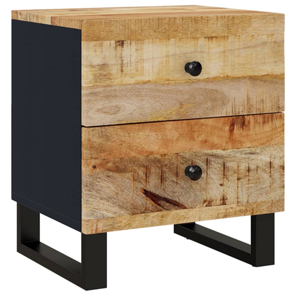 Mesita De Noche De Madera Maciza De Mango 40x33x46 Cm_0