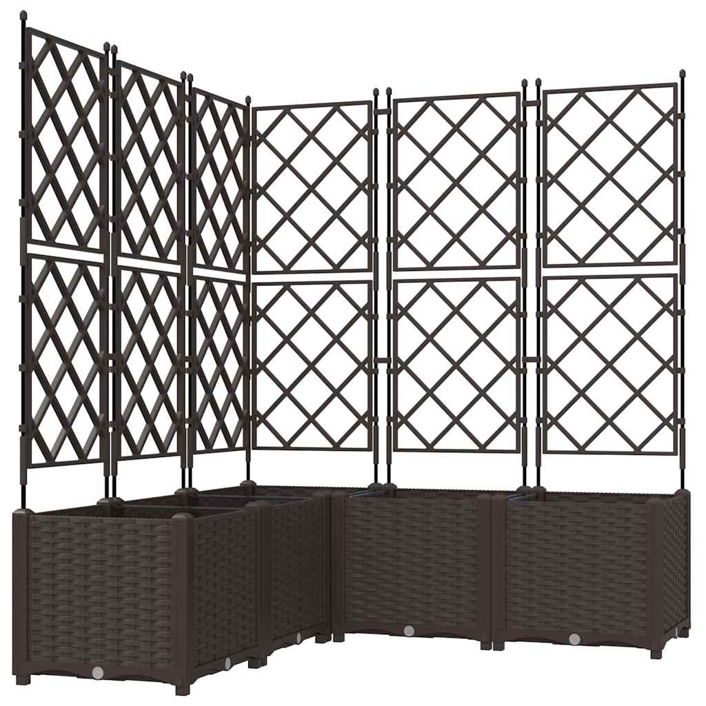 Vidaxl Maceta De Jardín Con Enrejado 5 Pcs Marrón 120 X 120 X 143 Cm_0